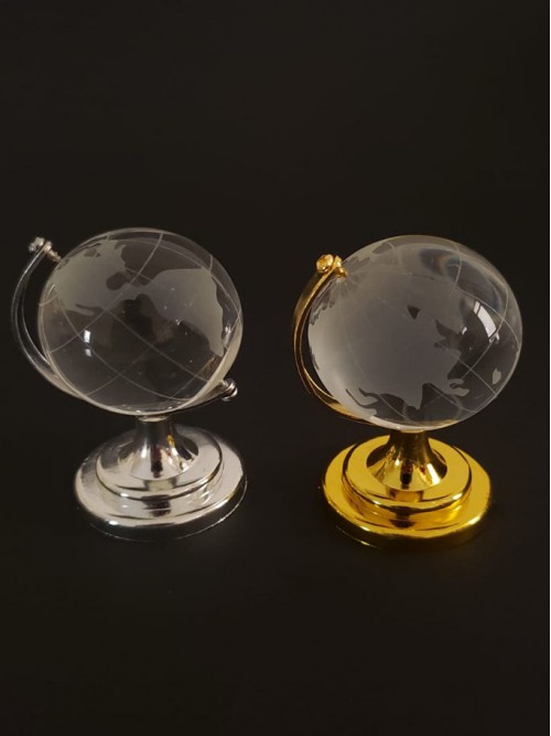 Dekoratif Büyük Boy Standlı Kristal Cam Dünya