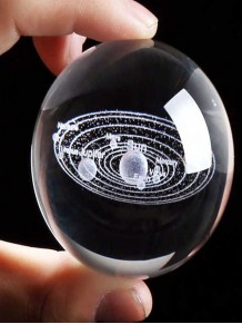 3D Boyutlu Gezegen Tasarımlı Işıklı Cam Küre 