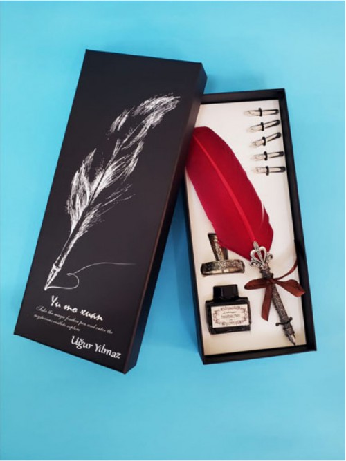 Kişiye Özel Masaüstü Tüylü Divit Kalem Set