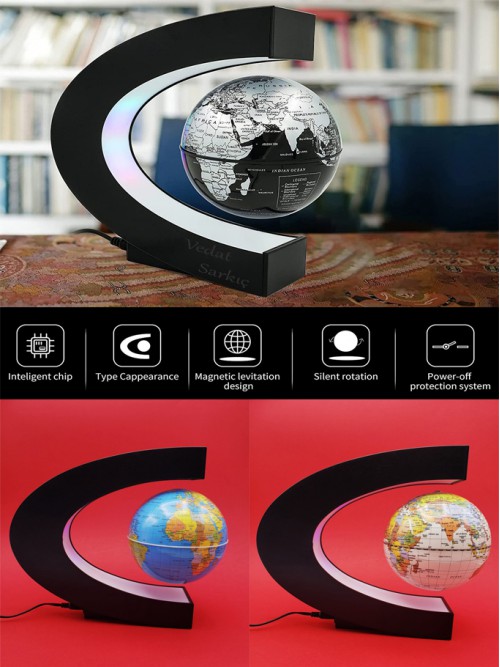 Kişiye Özel Manyetik Havada Dönen Dünya