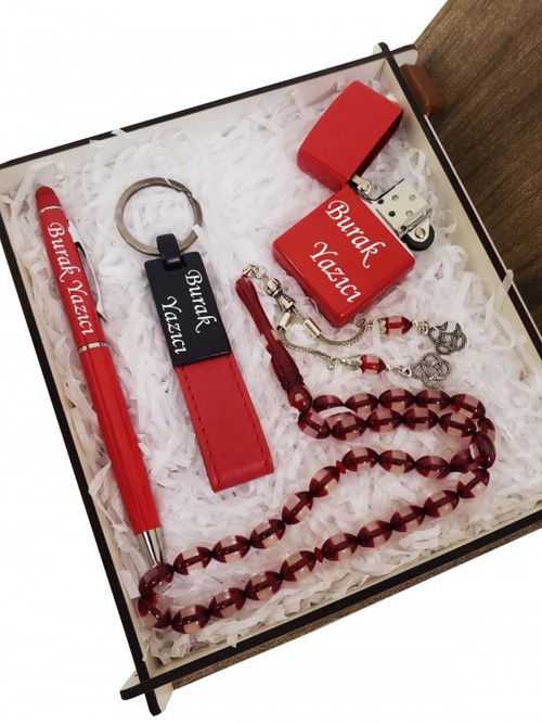 Kişiye Özel Kalem Anahtarlık Tesbih Ve Çakmak Set