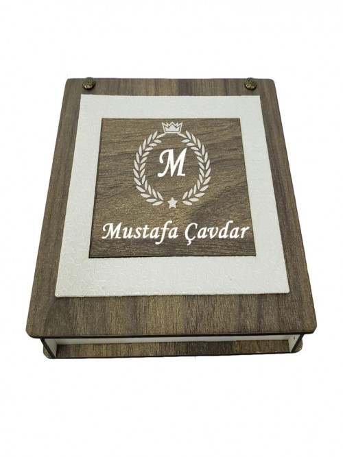 Kişiye Özel Hakiki Deri Cüzdan Kalem Anahtarlık Set