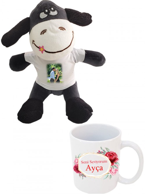 Bayana Fotoğraflı Peluş Eşşek Ve Romantik Kupa Bardak Bayana Fotoğraflı Peluş Eşşek Ve Romantik Kupa Bardak