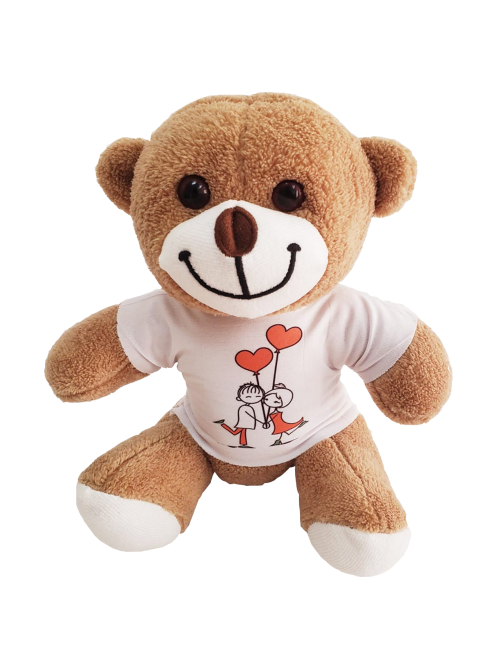 Sevgili Temalı Tişörtlü Romantik Peluş Ayıcık Sevgili Temalı Tişörtlü Romantik Peluş Ayıcık