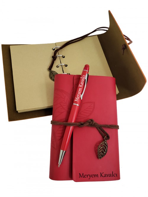 Bayana Özel İsimli Deri Defter Ve Touch Pen Dokunmatik Kalem
