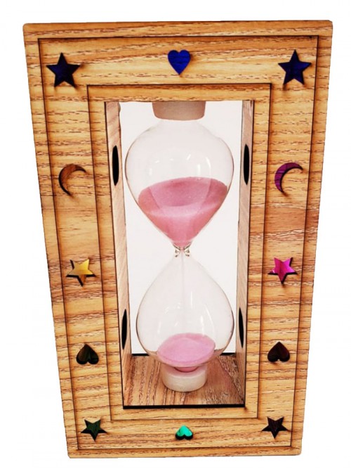 Ahşap Korumalı Renkli Kum Saati