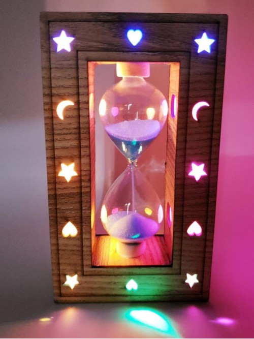 Ahşap Korumalı Renkli Kum Saati