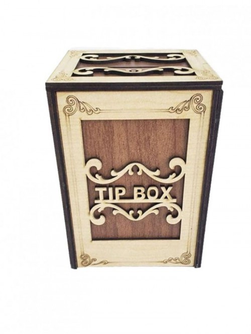 Ahşap Tip Box Yazılı Kumbara