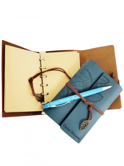 Bayana İsme Özel Kalem Ve Deri Defter Seti