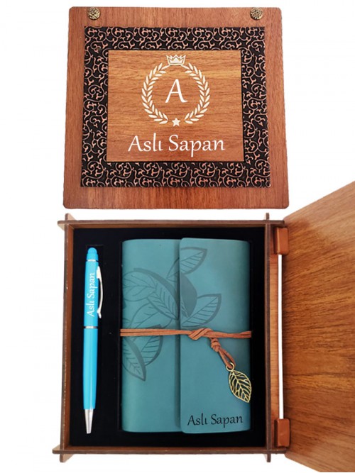 Bayana Kişiye Özel İsimli Hatıra Defteri Ve Dokunmatik Kalem Set