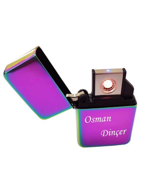 Elektrikli Zippo Görünümlü Renkli Metal Çakmak