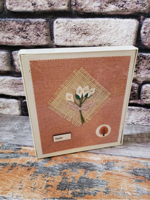 Hasır Çiçek Motifli Fotoğraf Albümü