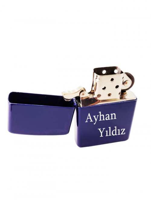 İsme Özel Lacivert Zippo Benzinli Çakmak
