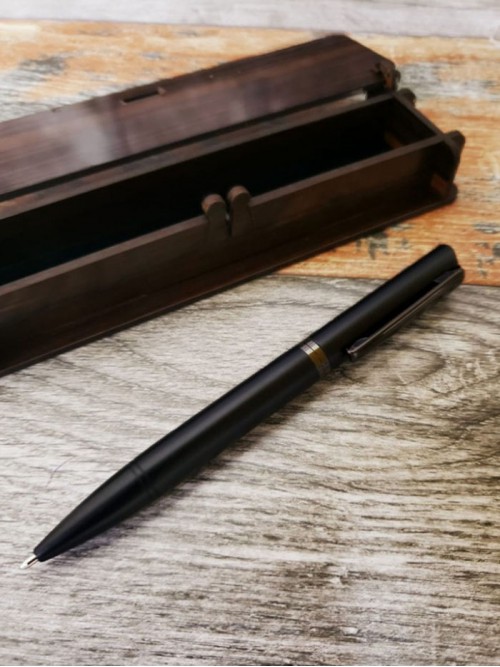 İsme Özel Mat Siyah Renk Roller Kalem Ahşap Kutulu