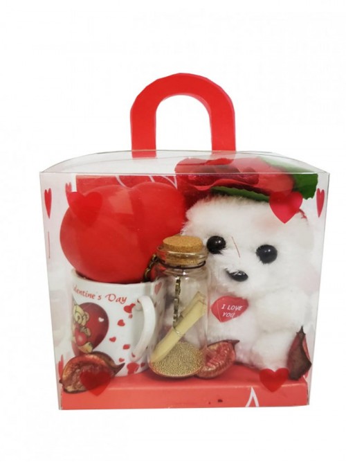 Kahve Fincanlı Peluş Ayıcık Aşk Seti