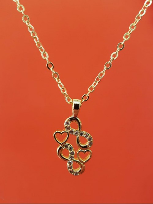 Kalpli Sonsuzluk Kolyesi Zirkon Taşlı