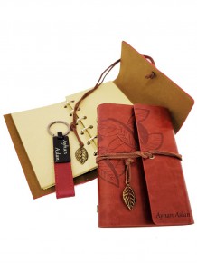 Kişiye Özel Deri Defter Ve Anahtarlık Set