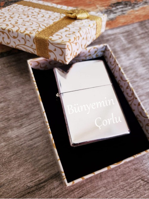 Kişiye Özel Silver Renk Zippo Çakmak Benzinli