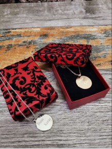 Kişiye Özel Krom Ve Altın Kaplama Yuvarlak Kolye