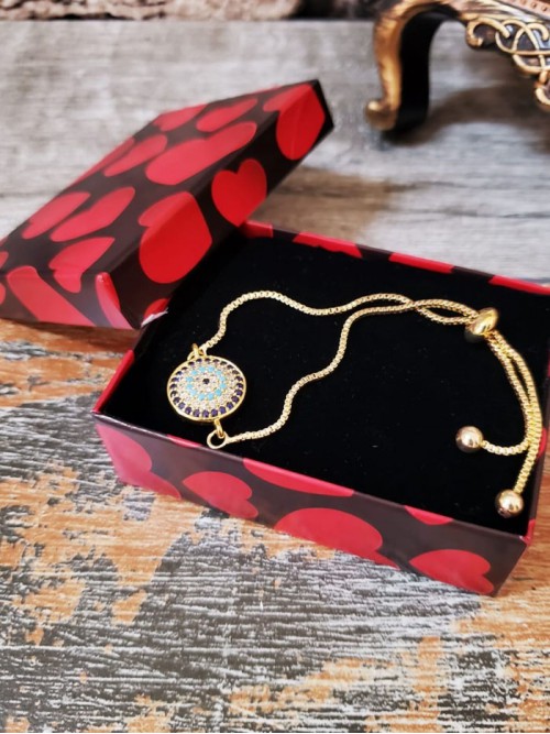 Özel Tasarım Altın Kaplama Zirkon Taşlı Bileklik