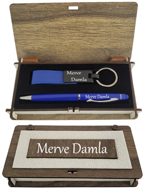 Sevgiliye Özel İsimli Kalem Ve Anahtarlık Aksesuar Seti