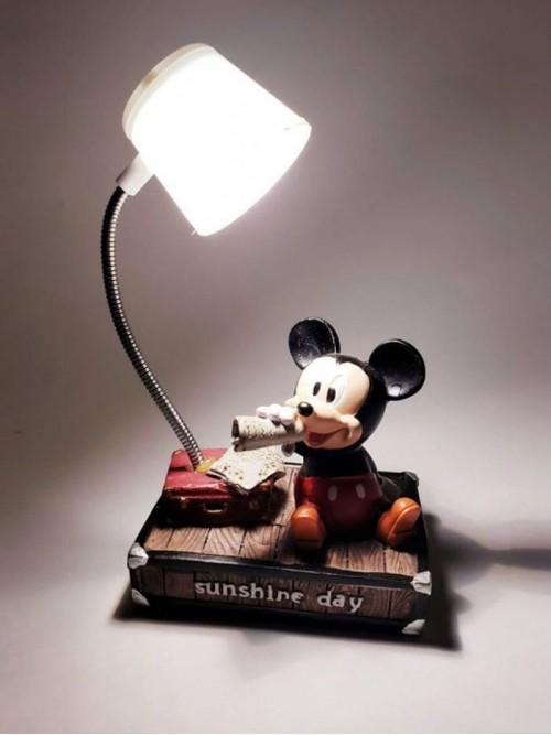 Sevimli Mickey Ve Minnie Mouse Dekoratif Masa Lambası