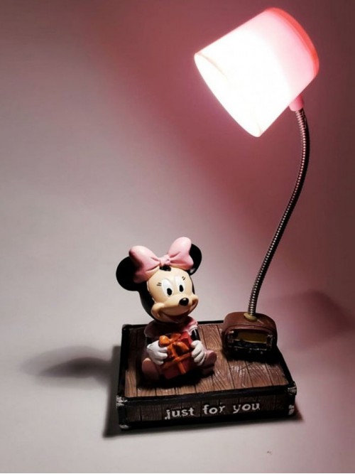 Sevimli Mickey Ve Minnie Mouse Dekoratif Masa Lambası