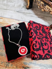 Türk Bayraklı Krom Kaplama Kristal Taşlı Kolye