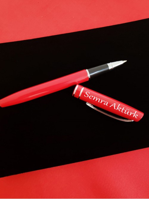 Bayana Kişiye Özel Kırmızı Roller Kalem Ahşap Kutulu