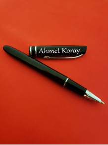 Erkeğe Kişiye Özel Siyah Roller Kalem Ahşap Kutulu