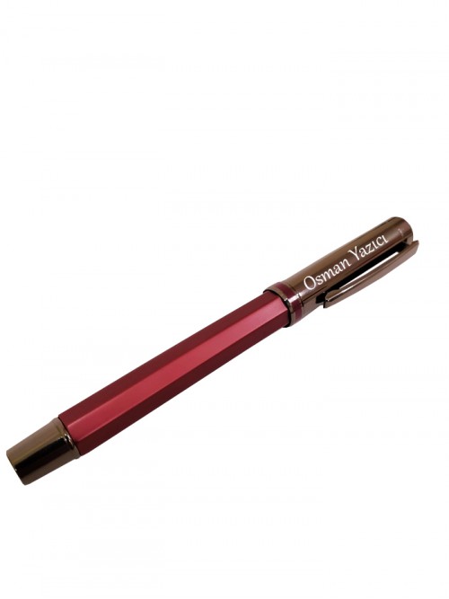 Kişiye Özel Elit Bordo Renk Roller Kalem Ahşap Kutulu