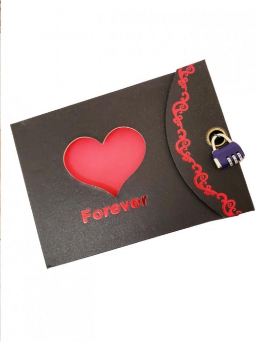 Forever Yazılı Kalpli Şifreli Kilitli Albüm