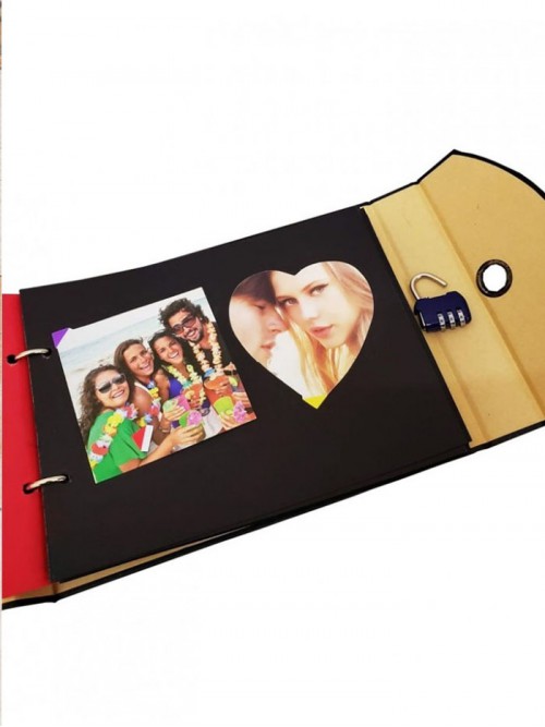 Forever Yazılı Kalpli Şifreli Kilitli Albüm