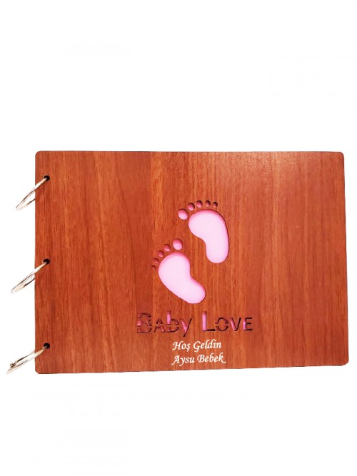 Kişiye Özel Baby Love Ahşap Albüm