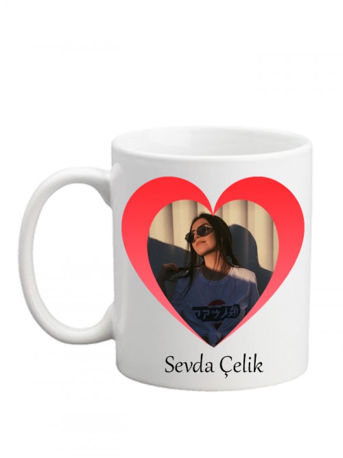 Sevgiliye Kalpli Ve Resimli Kupa Bardak