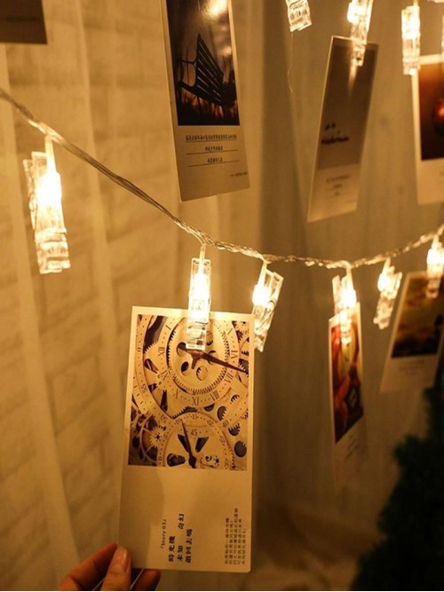 Şeffaf 20Li Led Fotoğraf Mandalları 