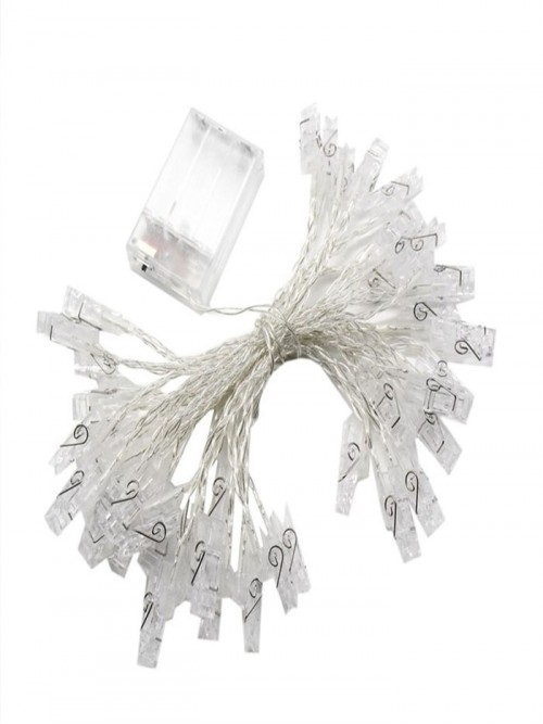 Şeffaf 20Li Led Fotoğraf Mandalları 