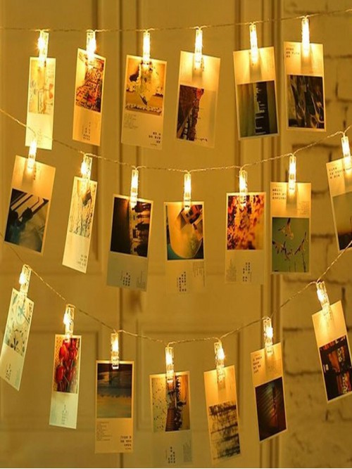 Şeffaf 20Li Led Fotoğraf Mandalları 