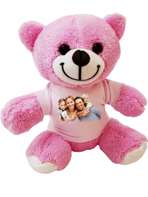 Kişiye Özel Sevgili Tişörtlü Pembe Peluş Ayıcık